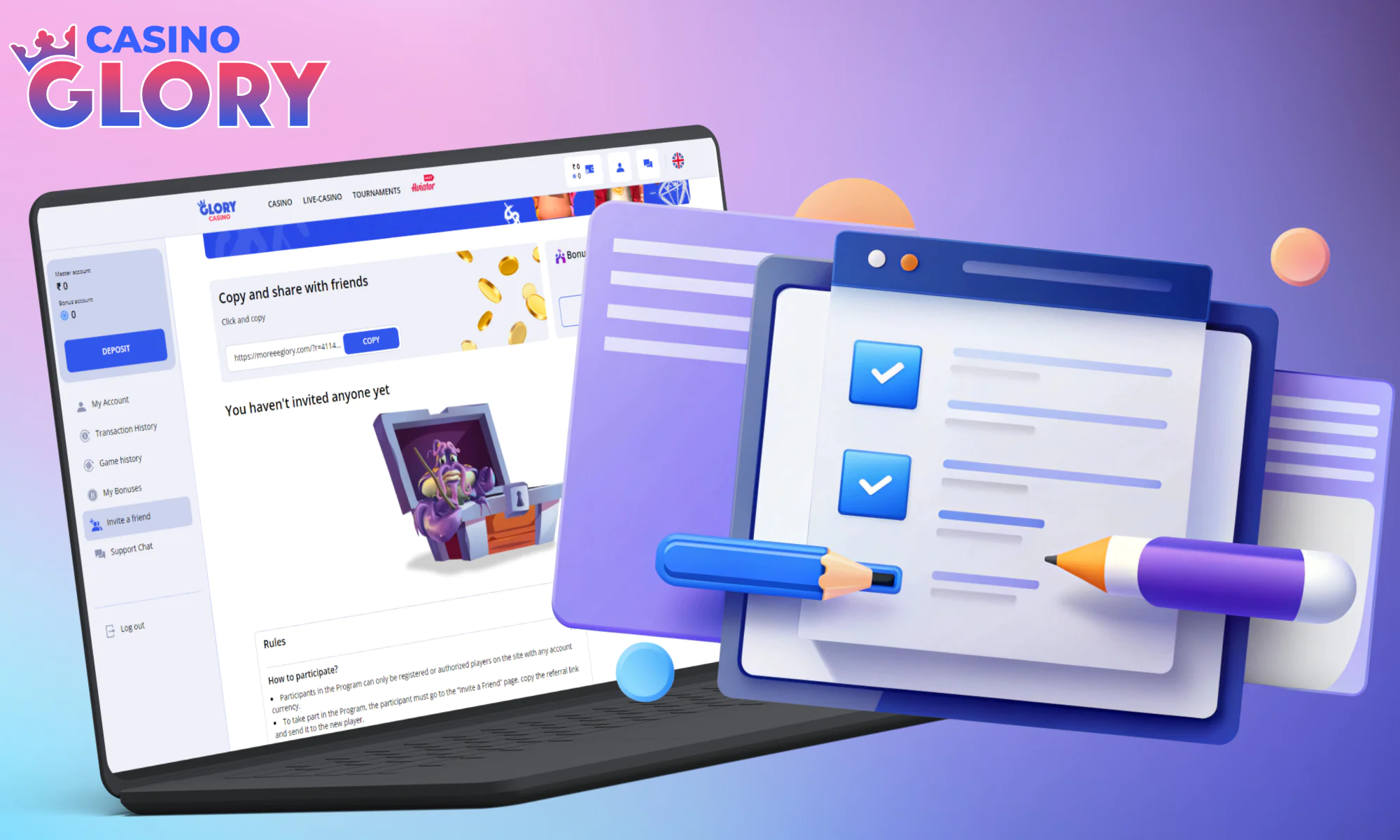 Who Glory Casino affiliate program is available for